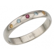 36БСВ Обручальное кольцо из золота с цветными вставками